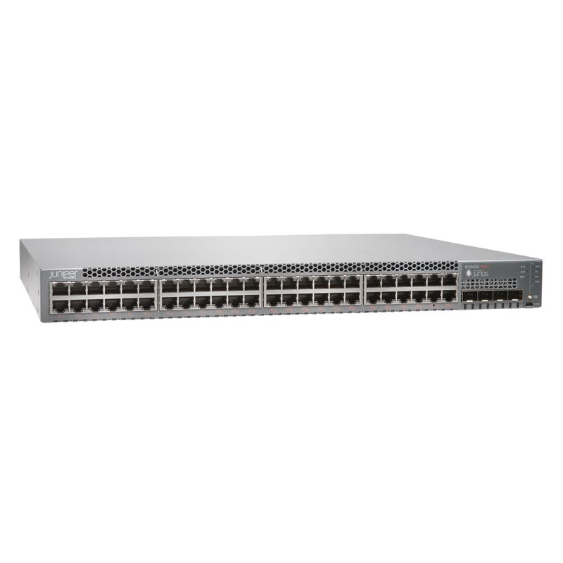 EX3400 48-port 10/100/1000BaseT PoE+, 4 x 1/10G SFP/SFP+, 2 x 40G QSFP+, redundant fans, front-to-back airflow, 1 AC PSU