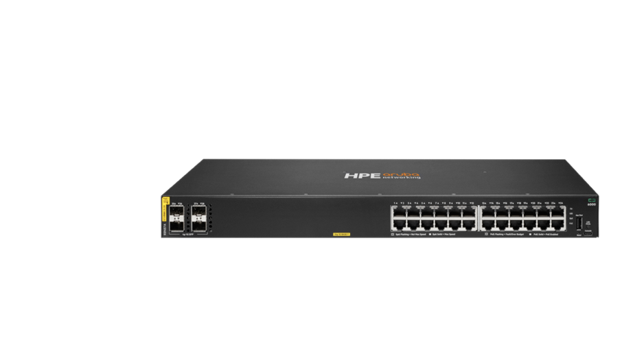 R8N87A-HPE Aruba Networking CX 6000 24G Class4 PoE 4SFP 370W Switch