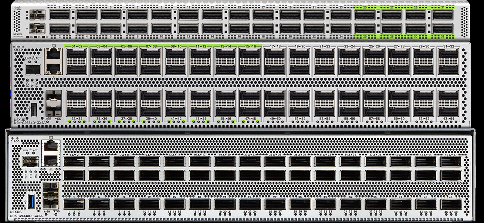 Cisco N9K-C9364D-GX2A Nexus 9364D-GX2A 400G Switch