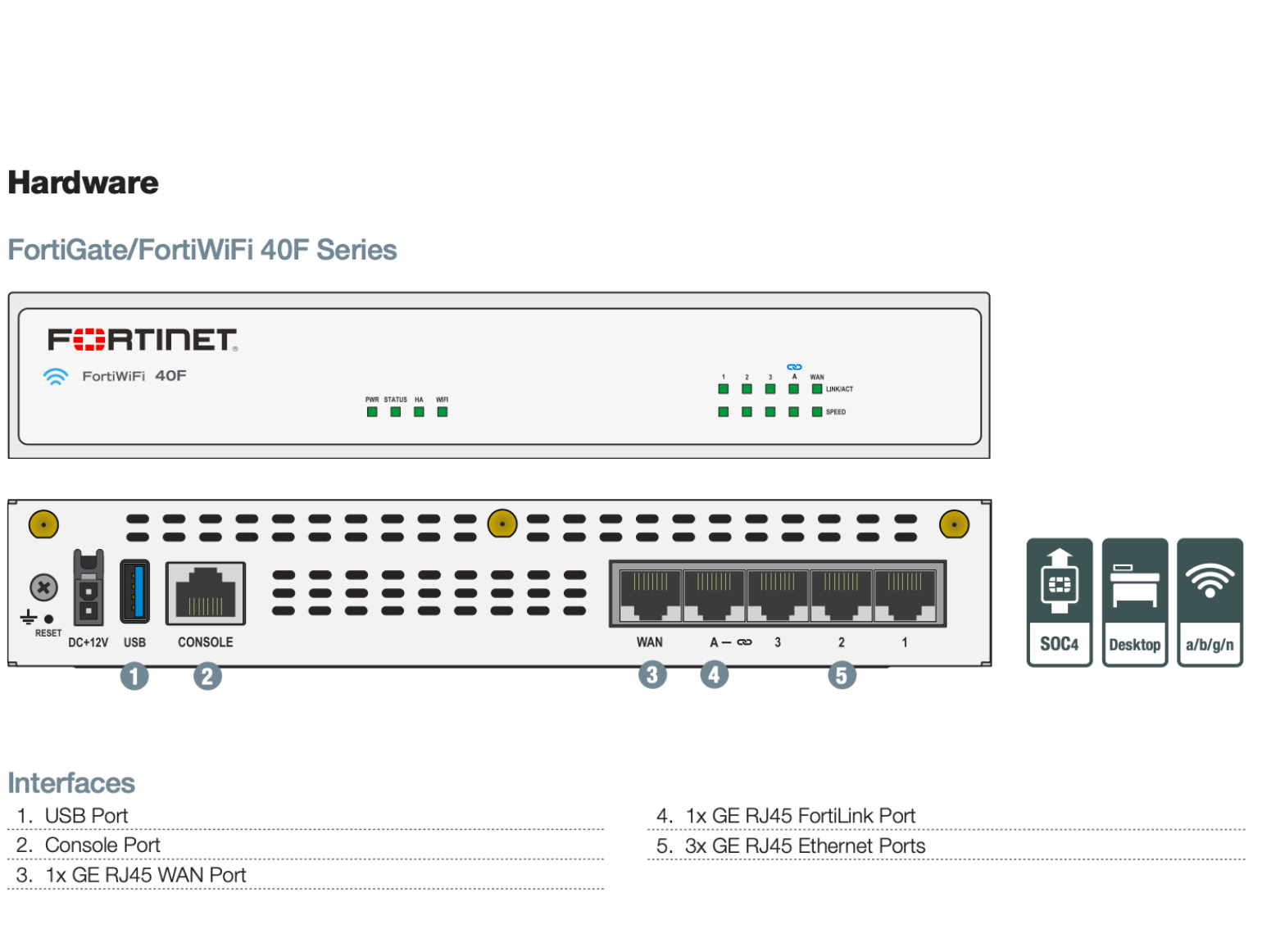 FORTINET FG-40F-BDL-950-12 FortiGate/FortiWiFi 60E Series product image